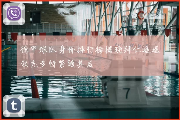 德甲球队身价排行榜揭晓拜仁遥遥领先多特紧随其后