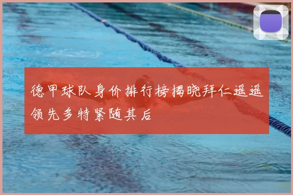 德甲球队身价排行榜揭晓拜仁遥遥领先多特紧随其后
