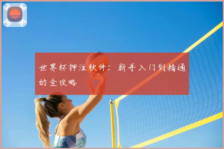 世界杯押注软件：新手入门到精通的全攻略